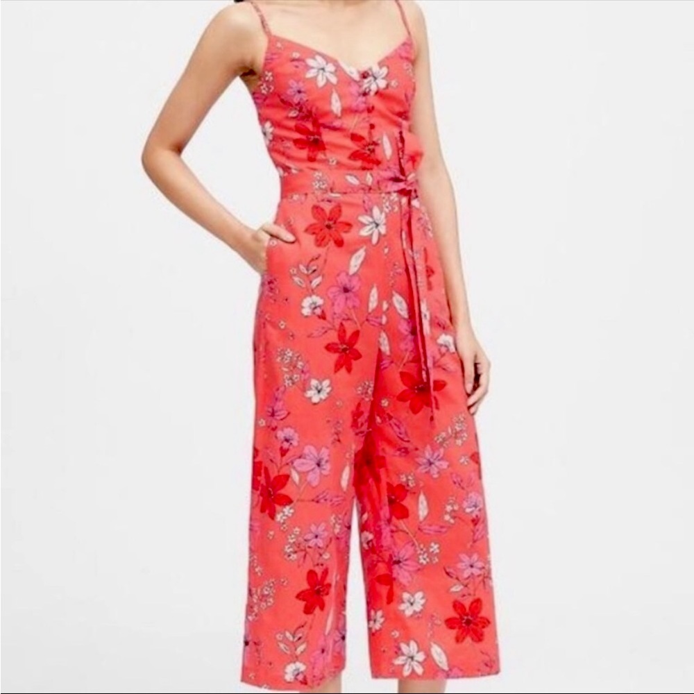 Banana Republic Floral Linen Jumpsuit
